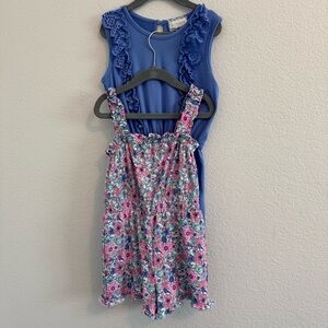 Bundle of btween Periwinkle Eyelet and Multi Floral Ropers. Size 6X.